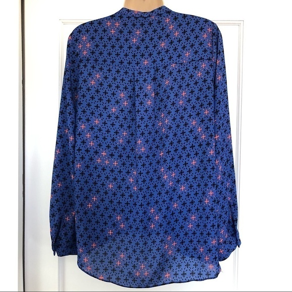 Maeve Anthropologie High Low Crossbody Blue Top - Picture 3 of 5